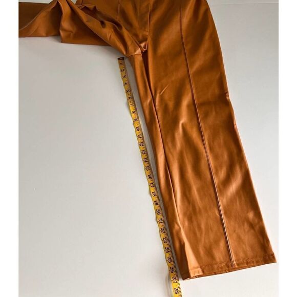 7 For All Mankind Camel Faux Leather Lined Front Stitched Leather PantSize Large - Picture 12 of 14